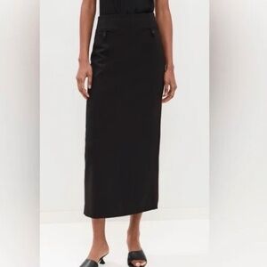 STAUD Smith Skirt Black Midi Column Pencil Skirt Size 6